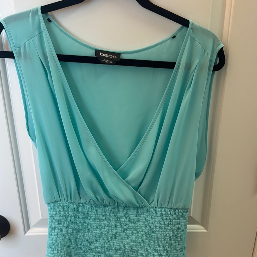 bebe Aqua Sleeveless Blouse